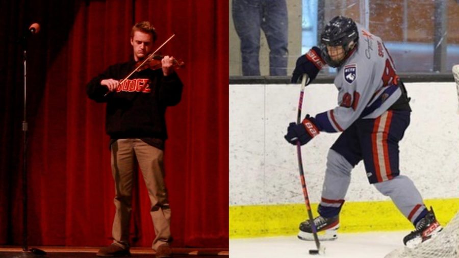 Senior Danny Spoor plays violin and hockey at a high level. 