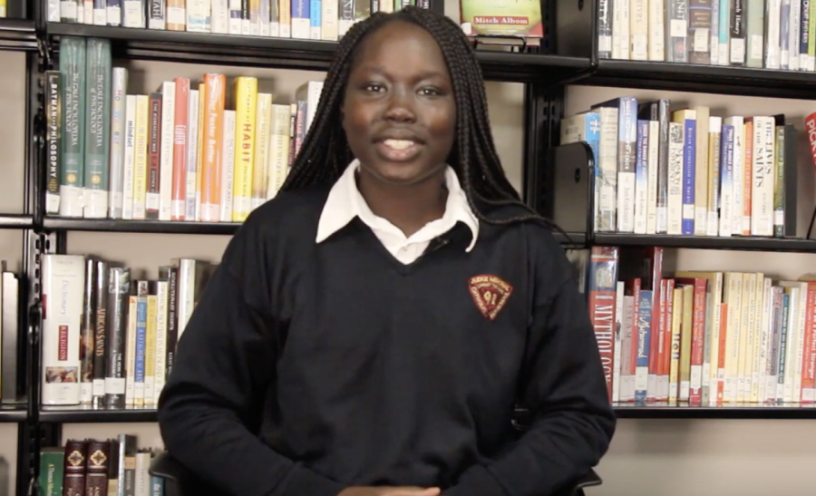 Sarah Daw talks about her feelings on winning the school's Poetry Out Loud recitation contest.