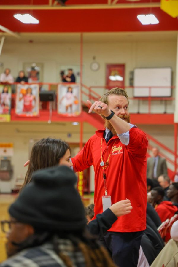 Dean Douglas at a basketball game in 2023.