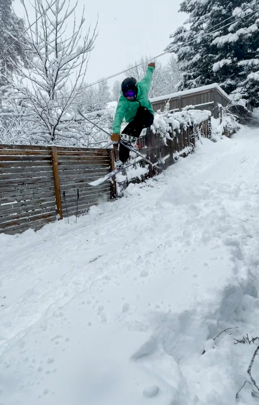Will Holbrook and friends built a ramp in an alley by their house to do ski tricks. A lot of Judge students got outside on the Feb. 22 snow day.