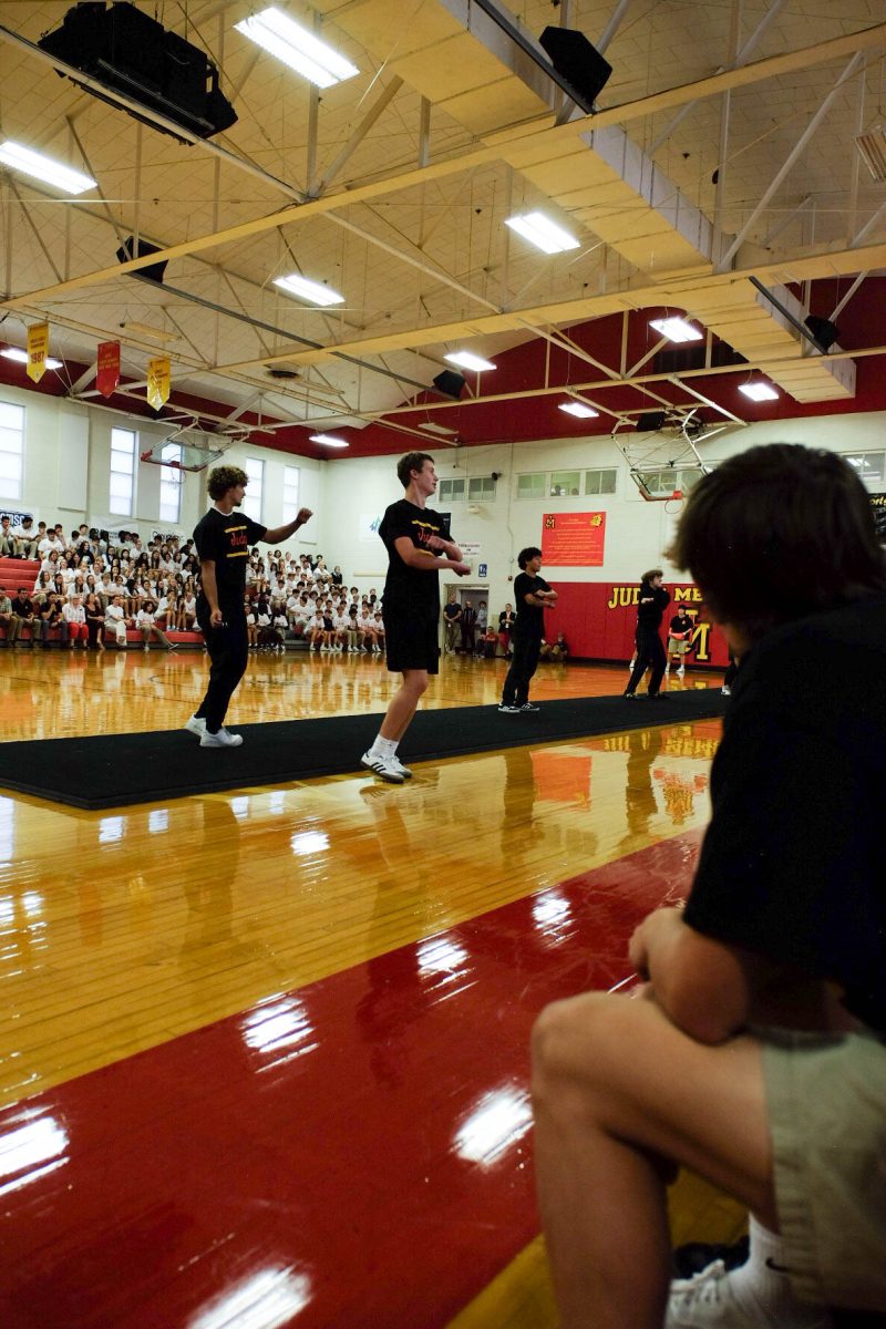 Men's Dance at the homecomming assembly.