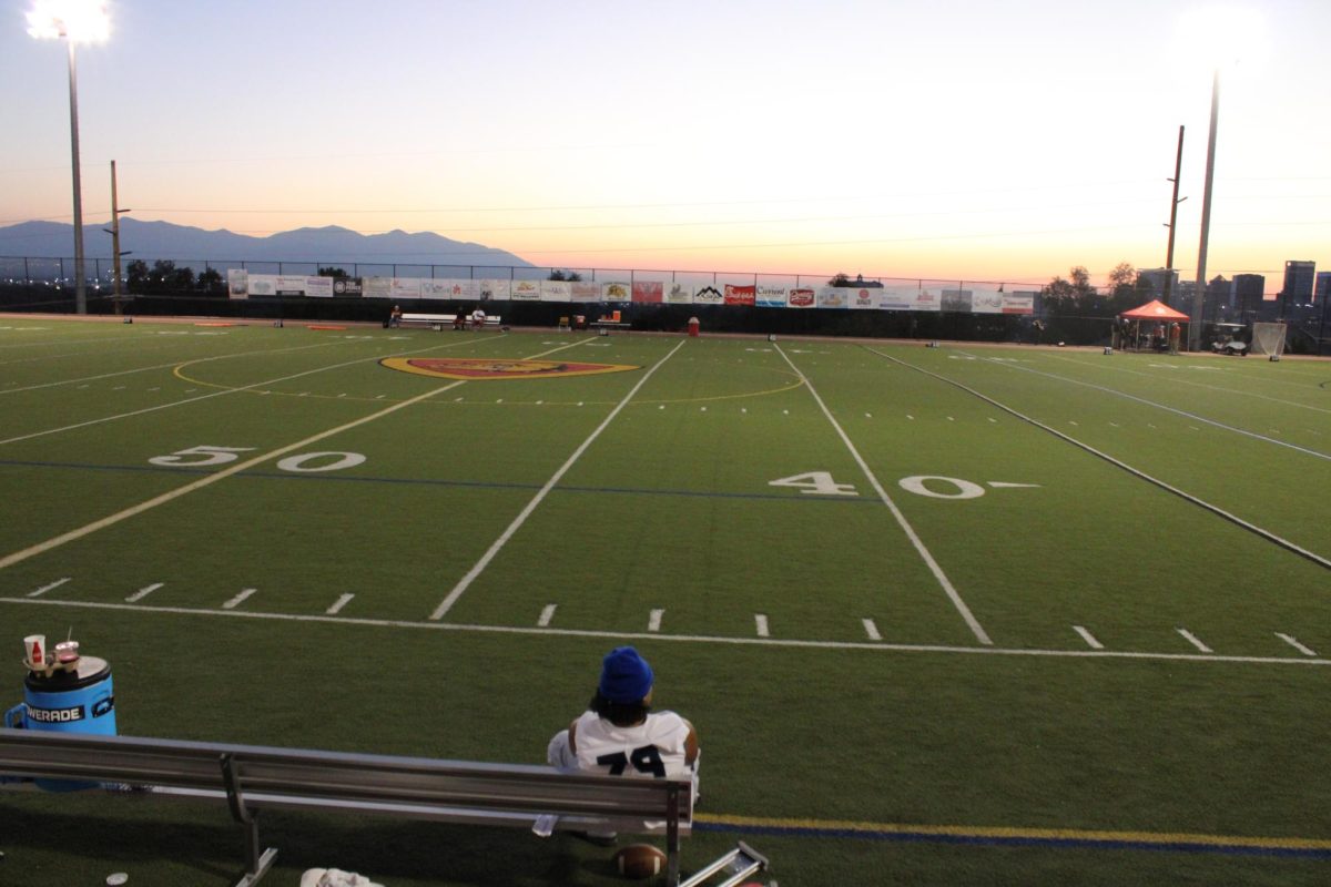 The empty field on Homecoming game night.