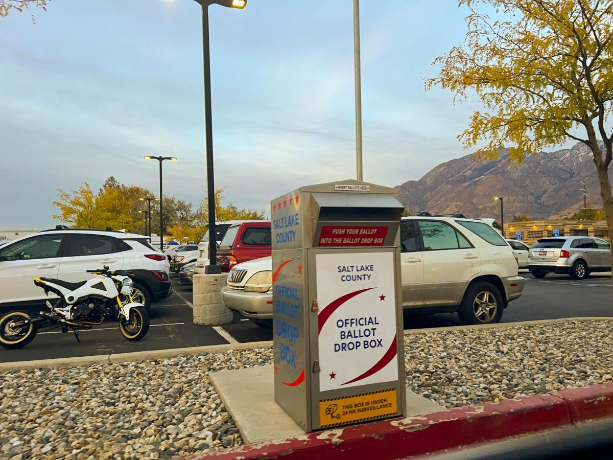 Ballot drop box at the Cottonwood Heights City Hall