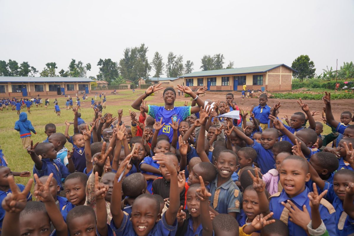 Senior Tahj Cole helped youth in Rwanda on his recent humanitarian trip. 